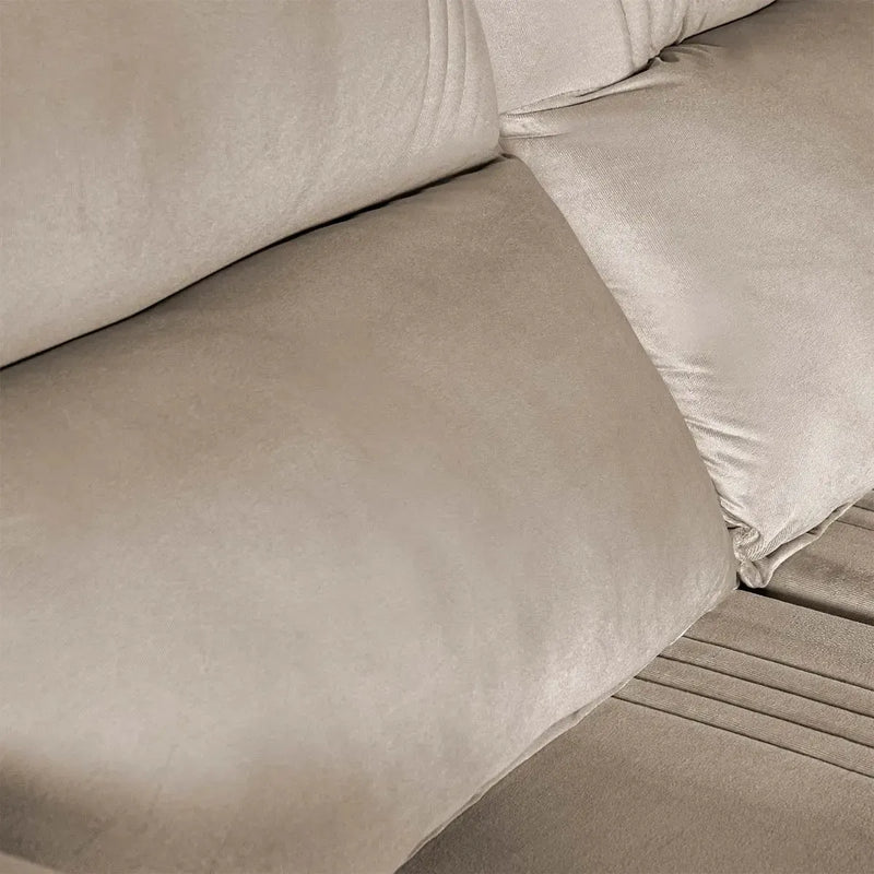 Sofá Retrátil Reclinável America 2,00m Suede Bege