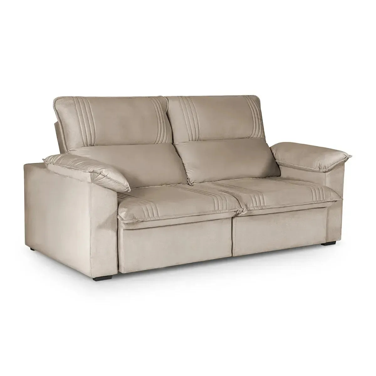 Sofá Retrátil Reclinável America 2,00m Suede Bege