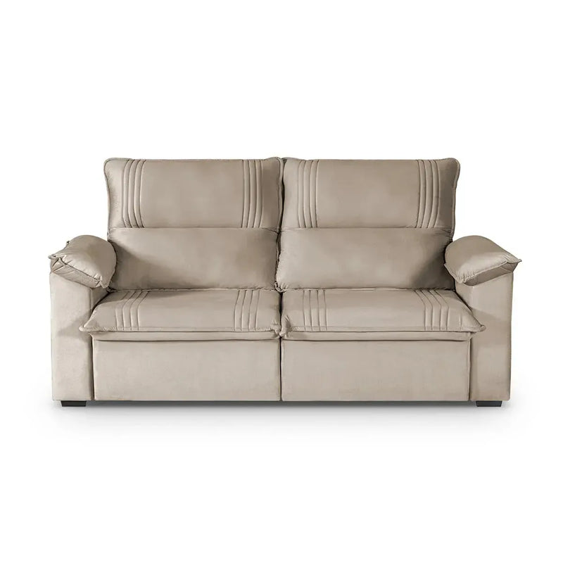 Sofá Retrátil Reclinável America 2,00m Suede Bege