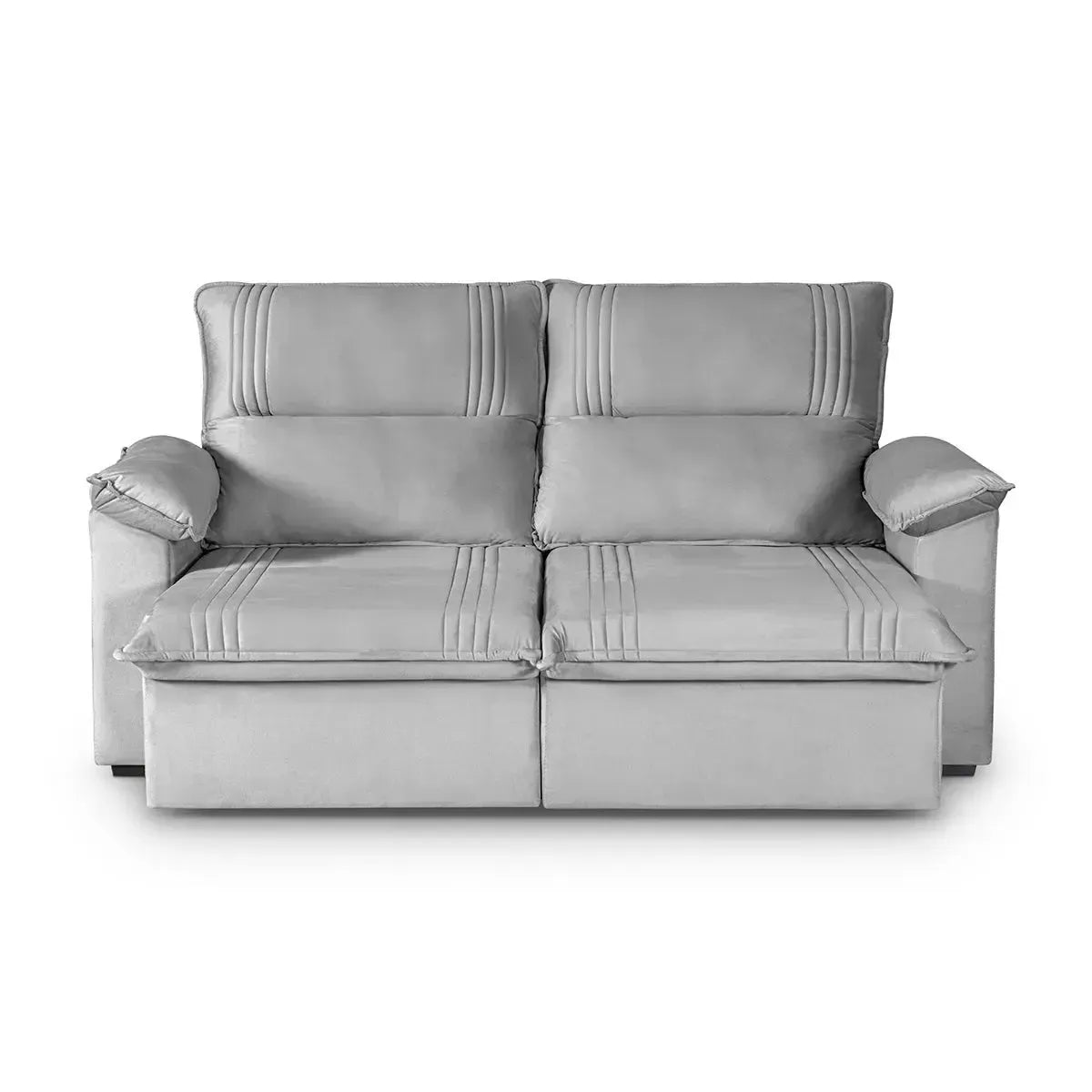 Sofá Retrátil Reclinável America 2,00m Suede Cinza