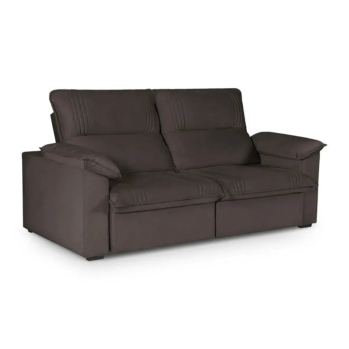 Sofá Retrátil Reclinável America 2,00m Suede Marrom
