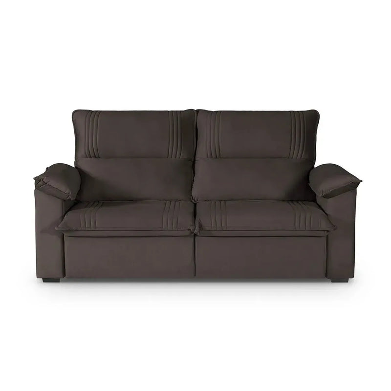 Sofá Retrátil Reclinável America 2,00m Suede Marrom