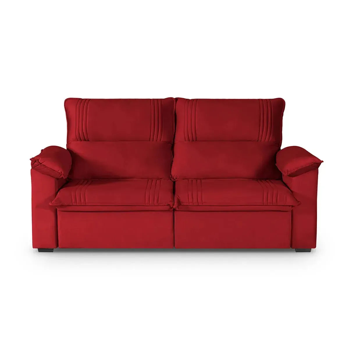 Sofá Retrátil Reclinável America 2,00m Suede Vermelho