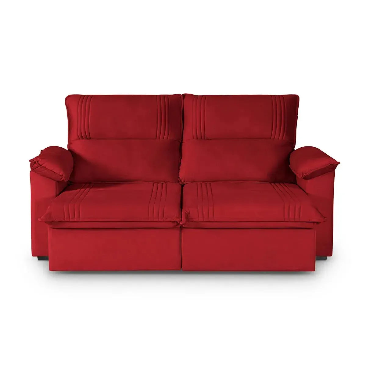 Sofá Retrátil Reclinável America 2,00m Suede Vermelho