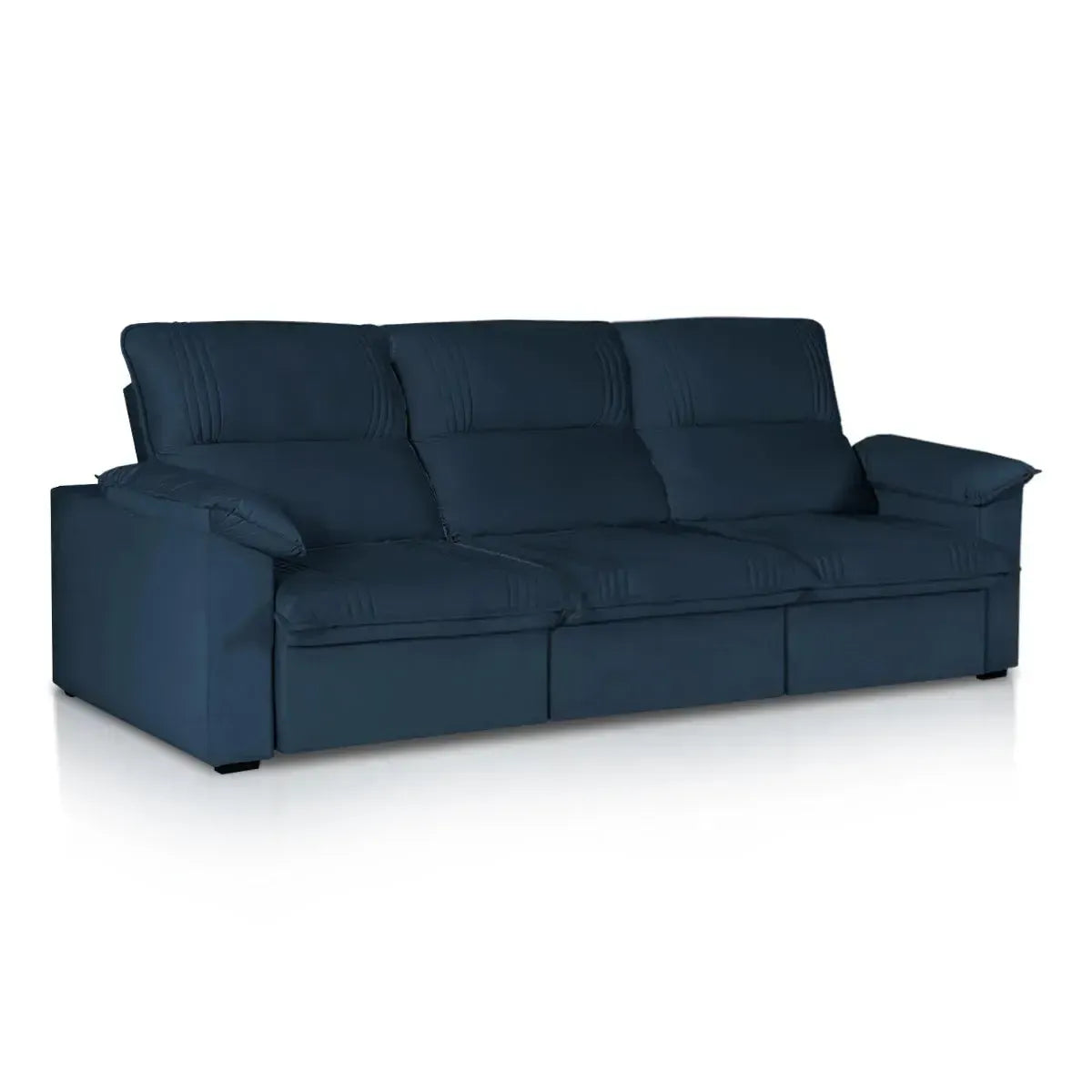 Sofá Retrátil Reclinável America 2,30m Suede Azul