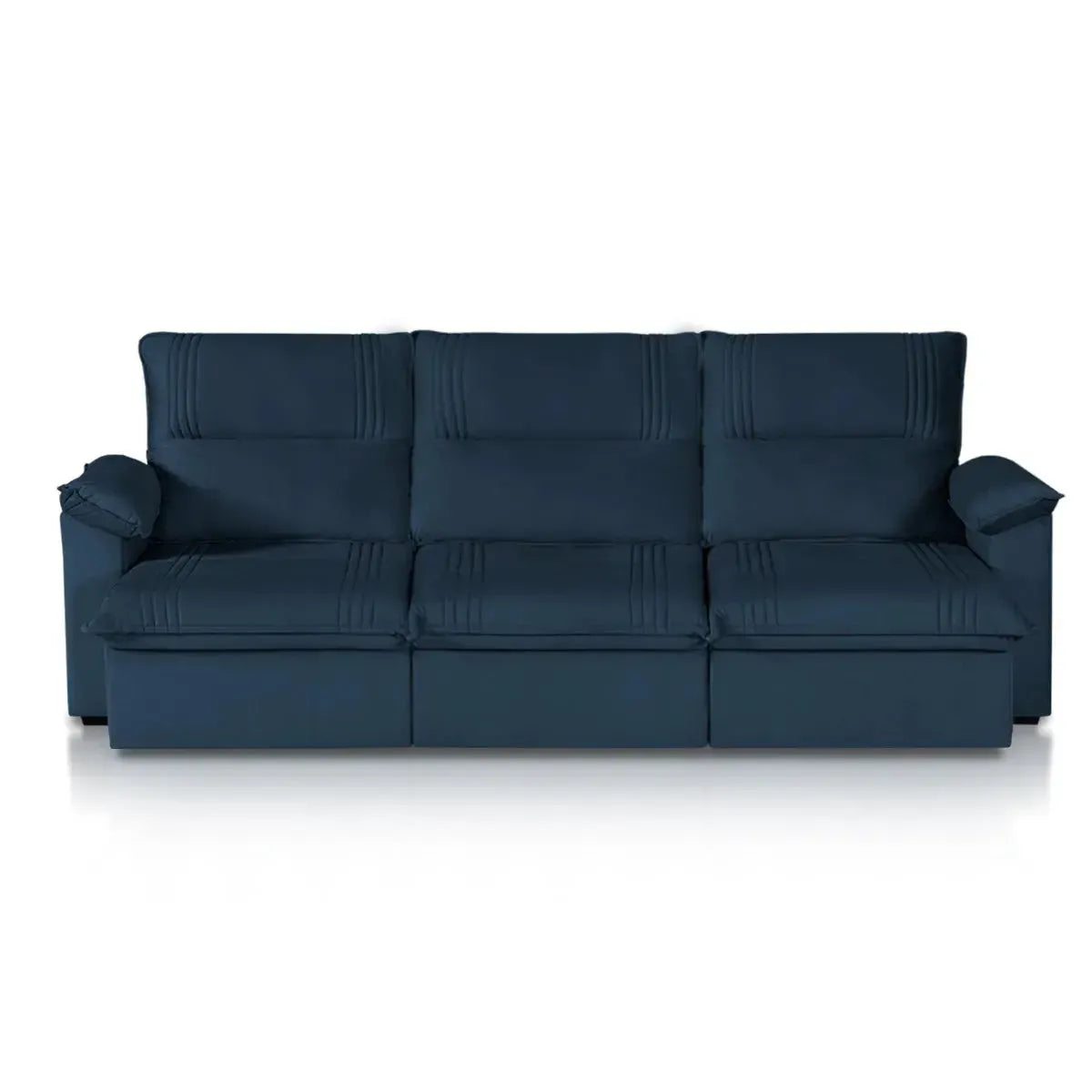 Sofá Retrátil Reclinável America 2,30m Suede Azul