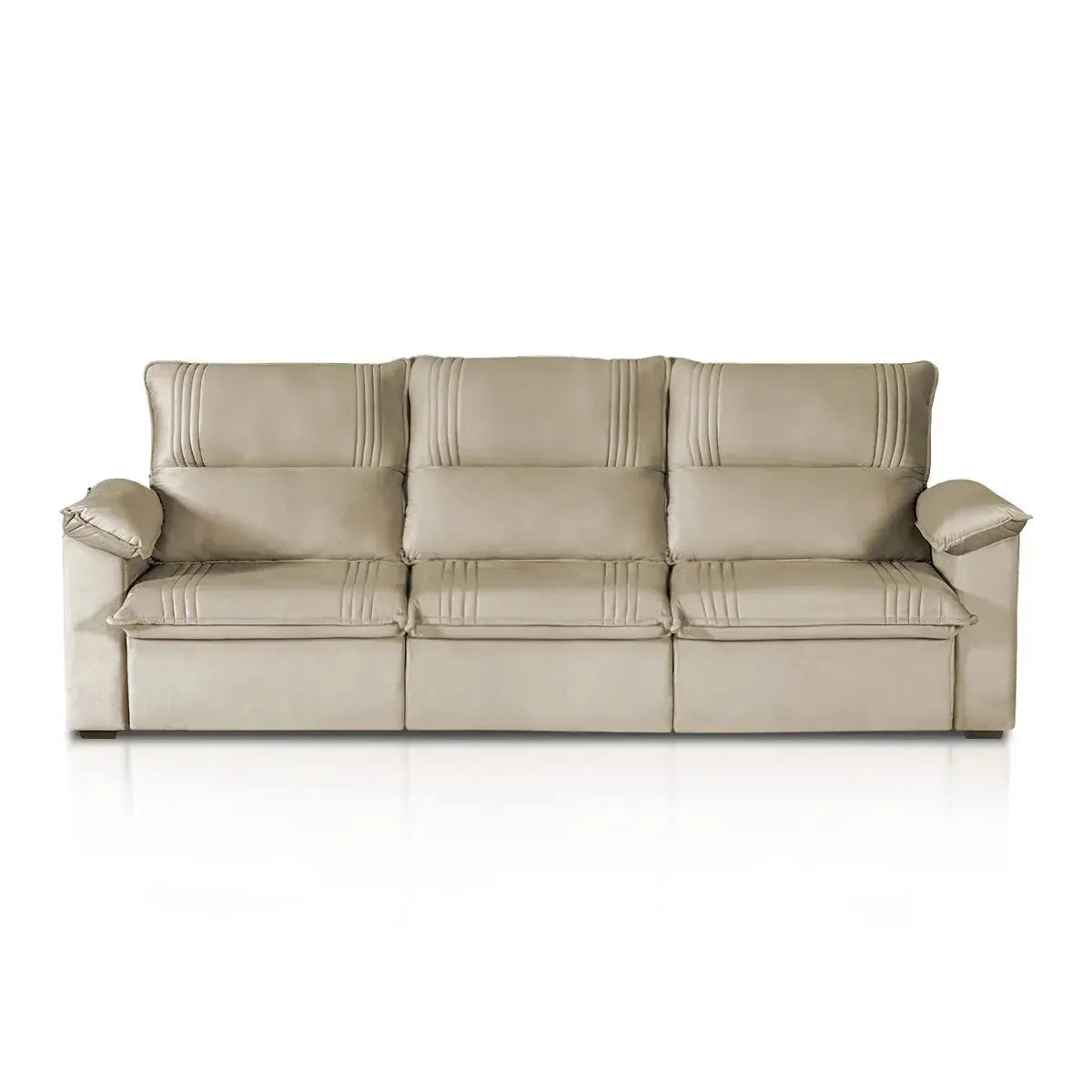 Sofá Retrátil Reclinável America 2,30m Suede Bege