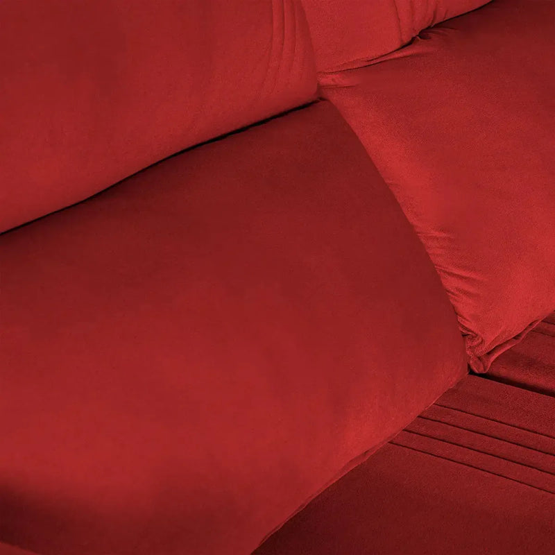 Sofá Retrátil Reclinável America 2,30m Suede Vermelho