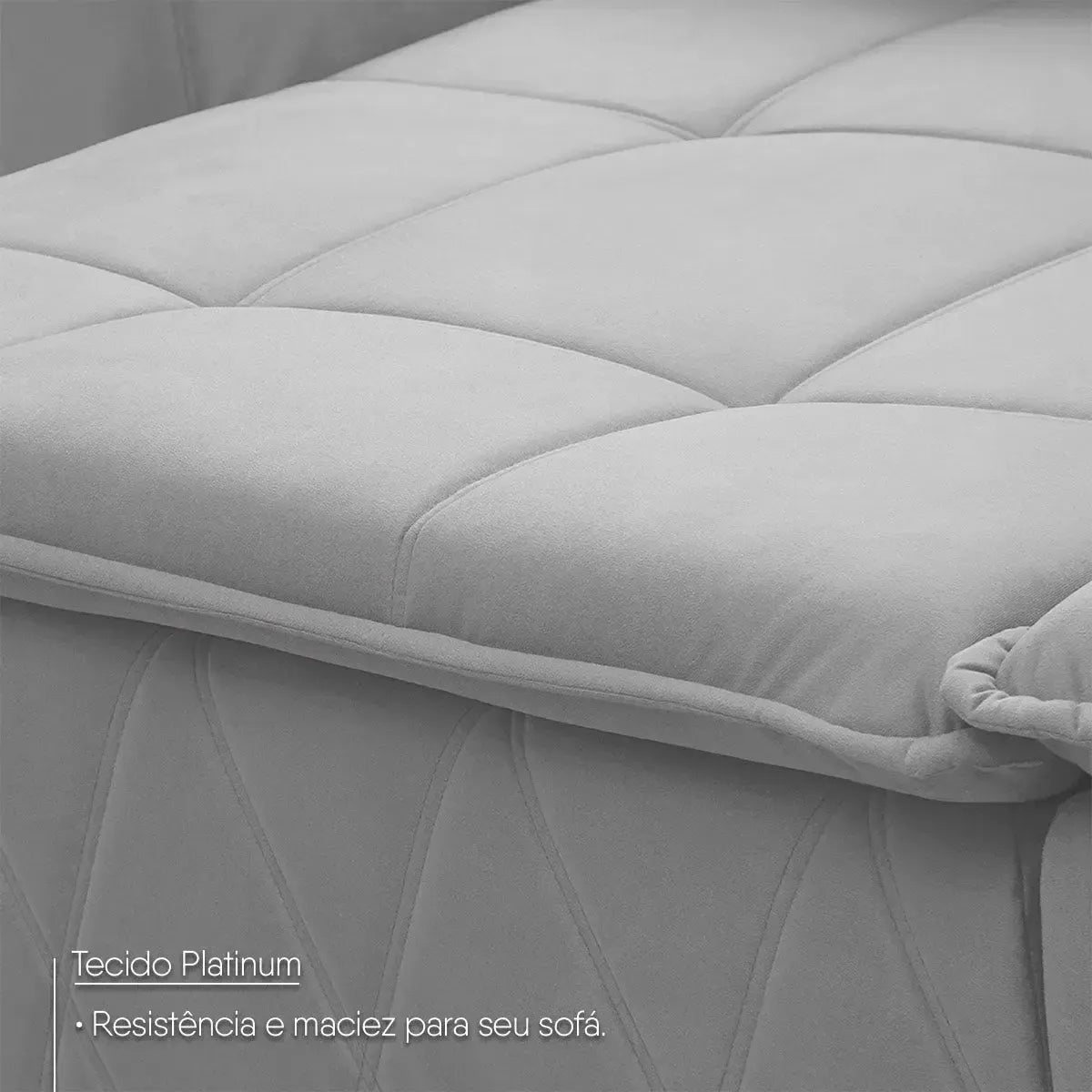 Sofá retrátil reclinável Amsterdam cinza em suede velut com molas no assento.