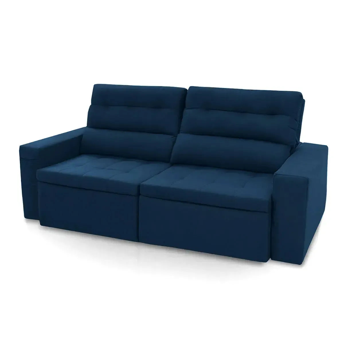 Sofá Retrátil Reclinável Arizona 2,30m Suede Velut Azul Marinho