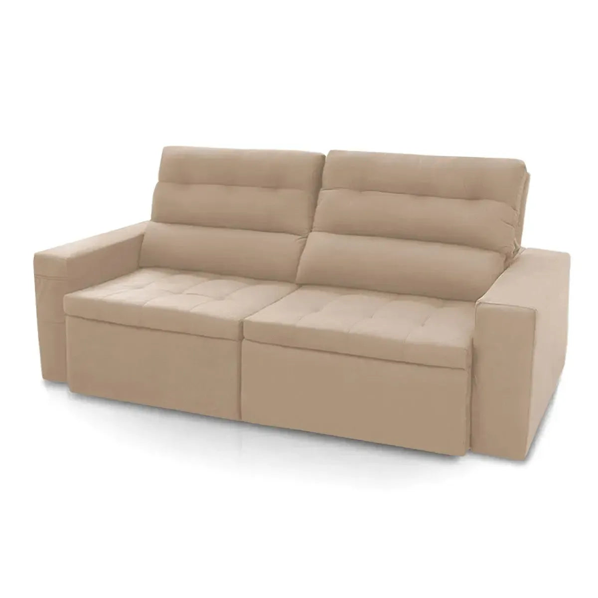 Sofá Retrátil Reclinável Arizona 2,30m Suede Velut Bege