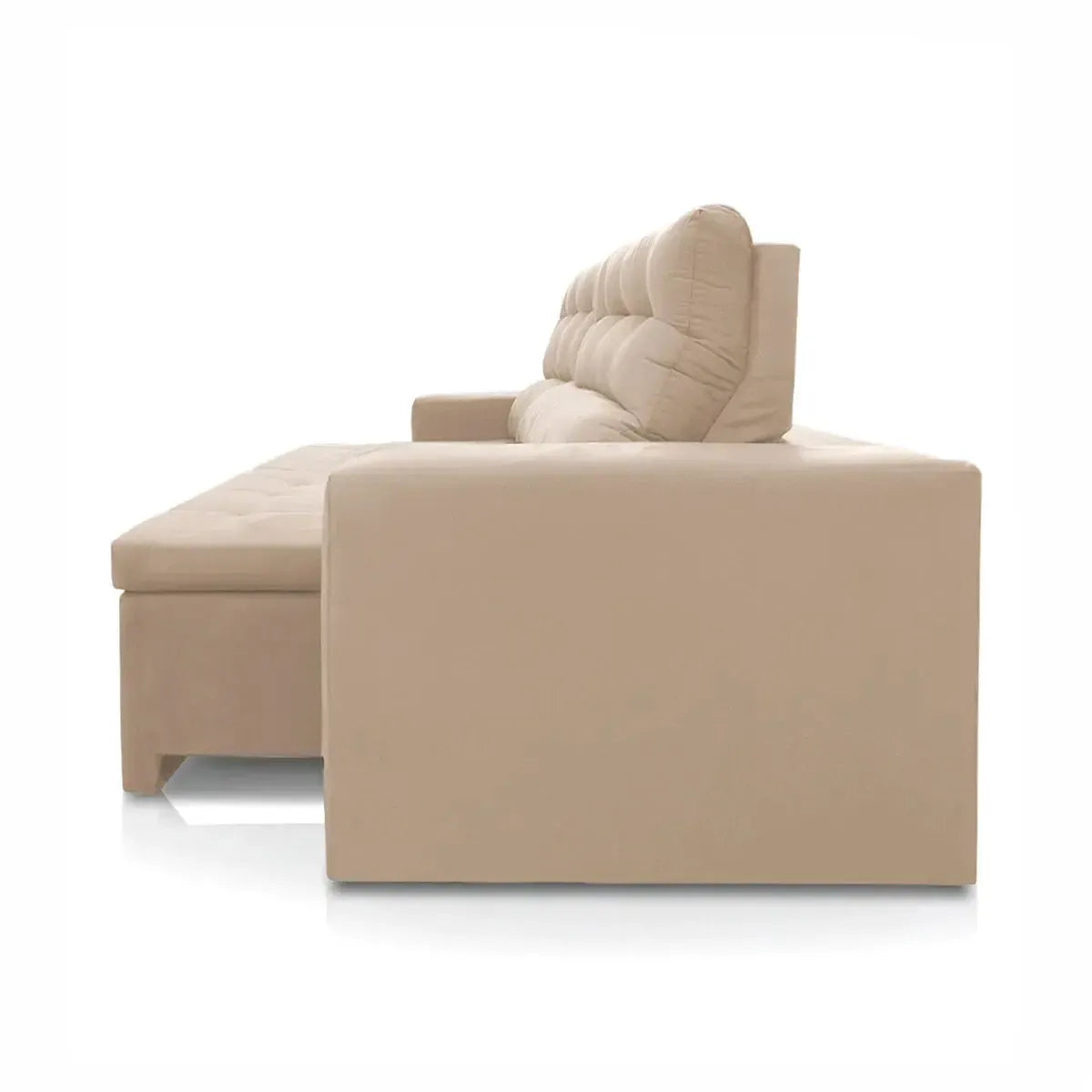 Sofá Retrátil Reclinável Arizona 2,30m Suede Velut Bege
