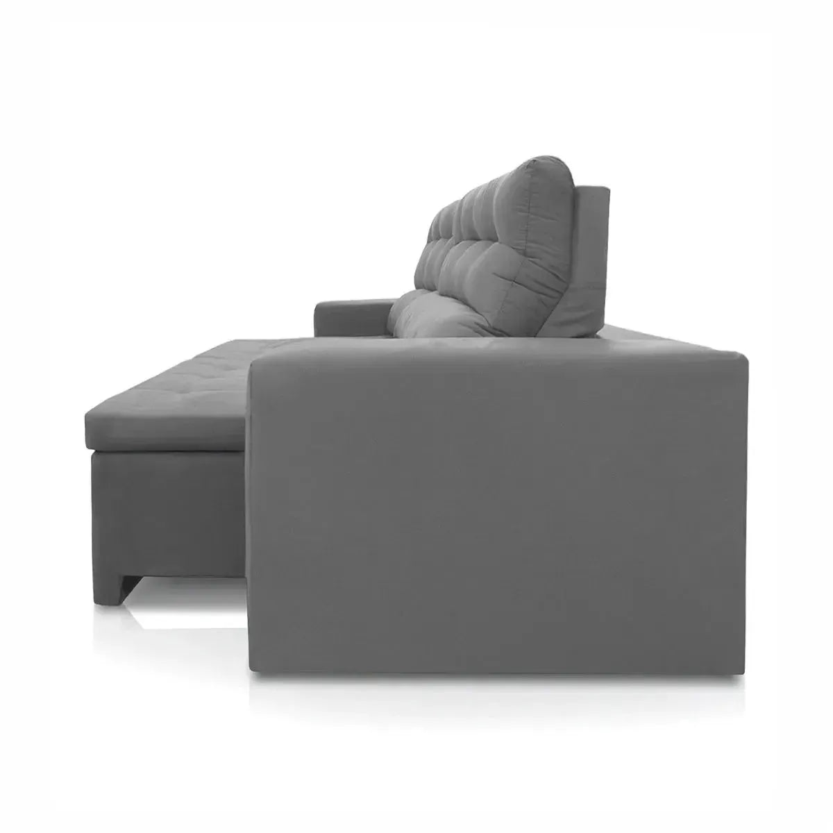Sofá Retrátil Reclinável Arizona 2,30m Suede Velut Cinza