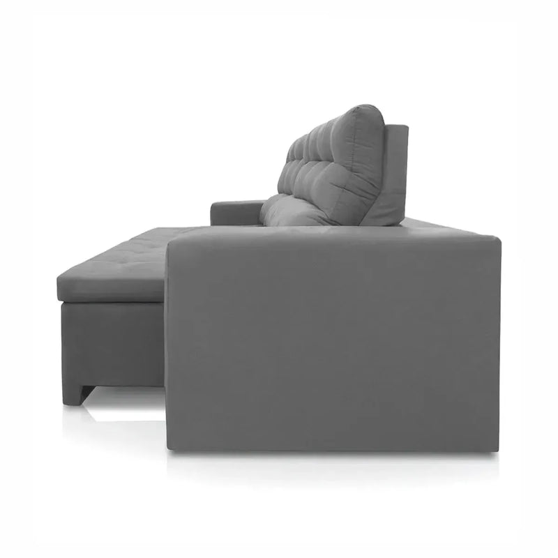 Sofá Retrátil Reclinável Arizona 2,30m Suede Velut Cinza