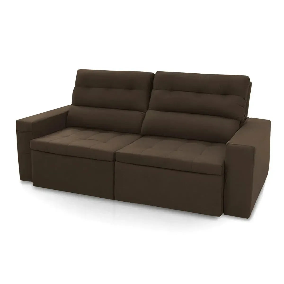 Sofá Retrátil Reclinável Arizona 2,30m Suede Velut Marrom