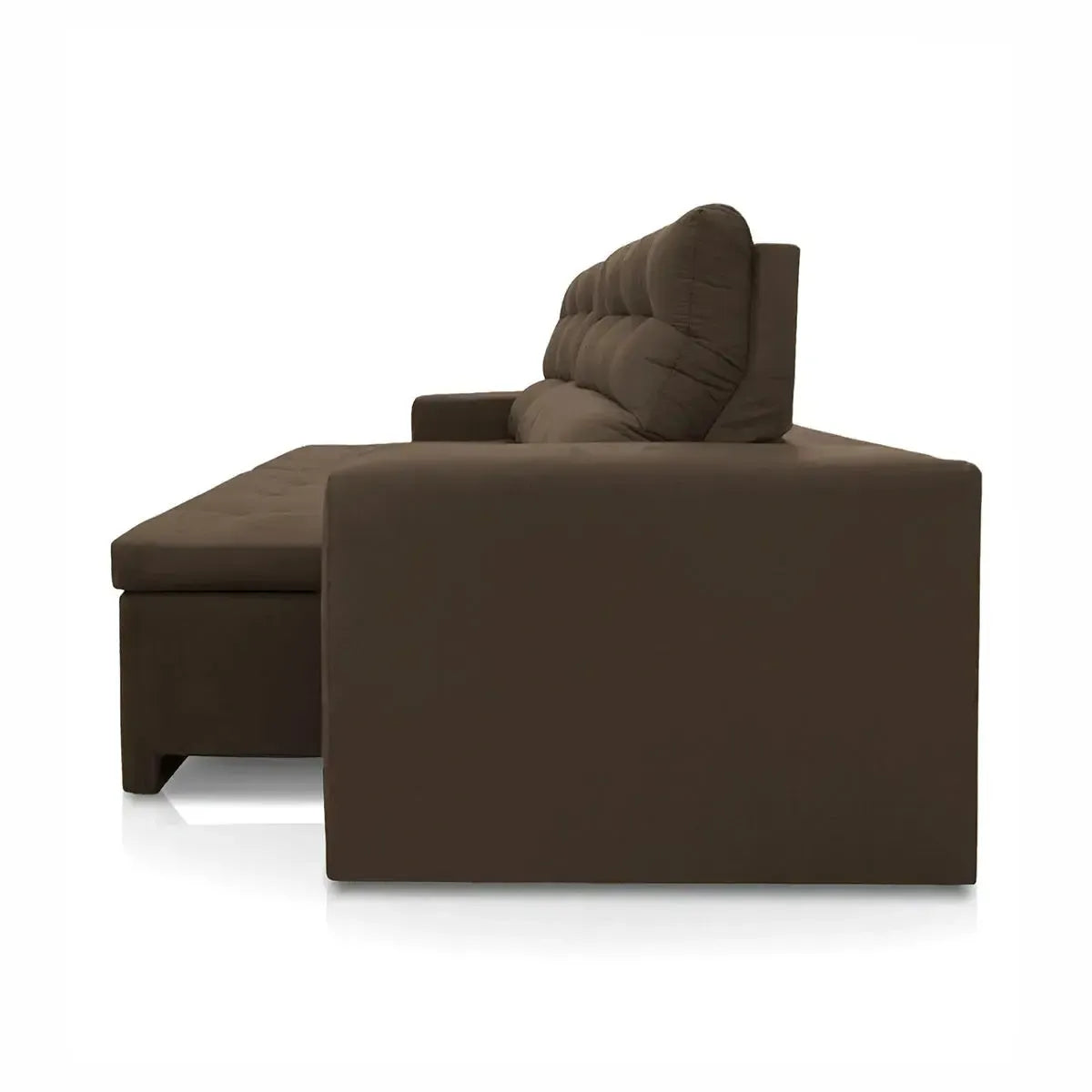 Sofá Retrátil Reclinável Arizona 2,30m Suede Velut Marrom