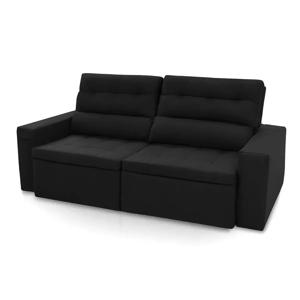 Sofá Retrátil Reclinável Arizona 2,30m Suede Velut Preto