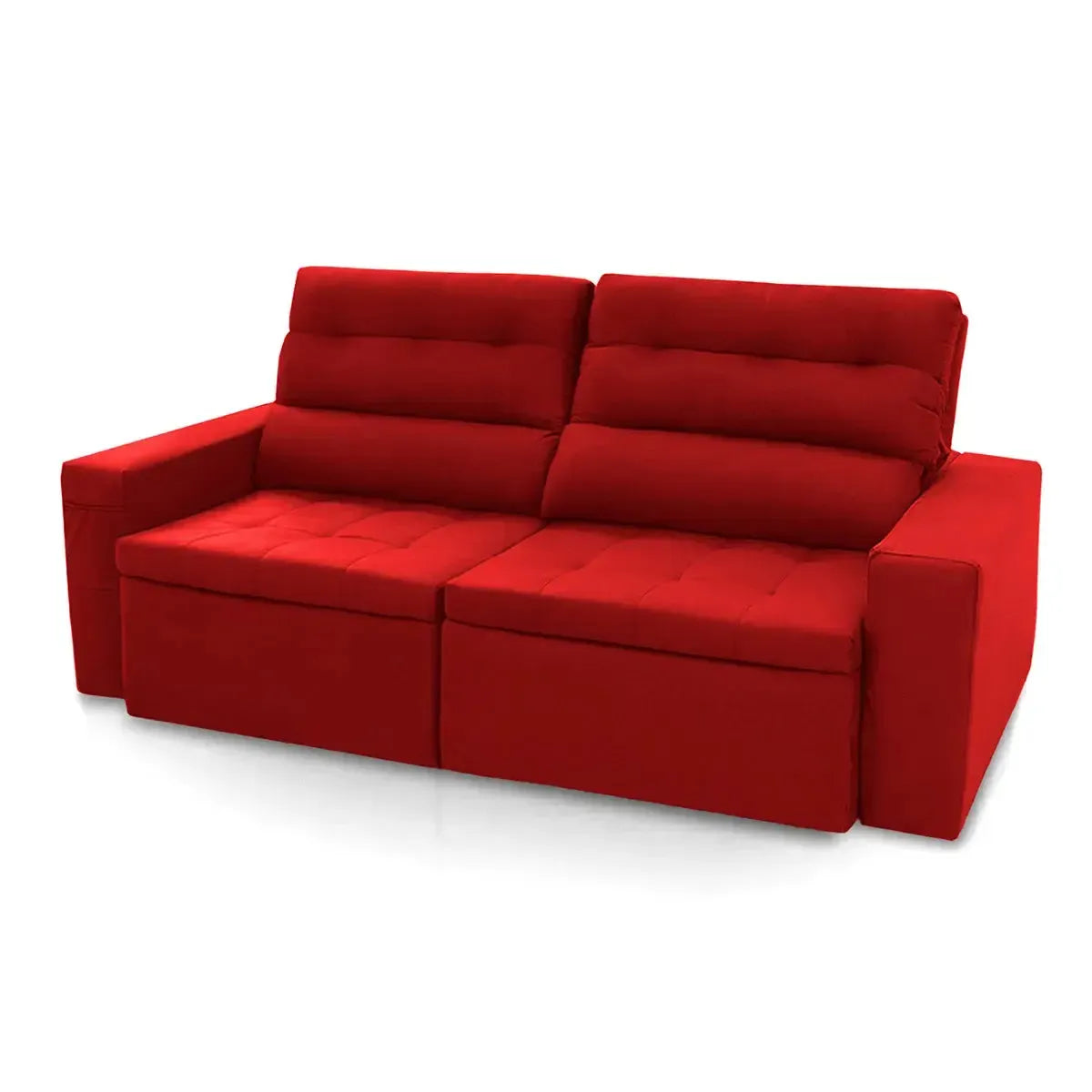 Sofá Retrátil Reclinável Arizona 2,30m Suede Velut Vermelho