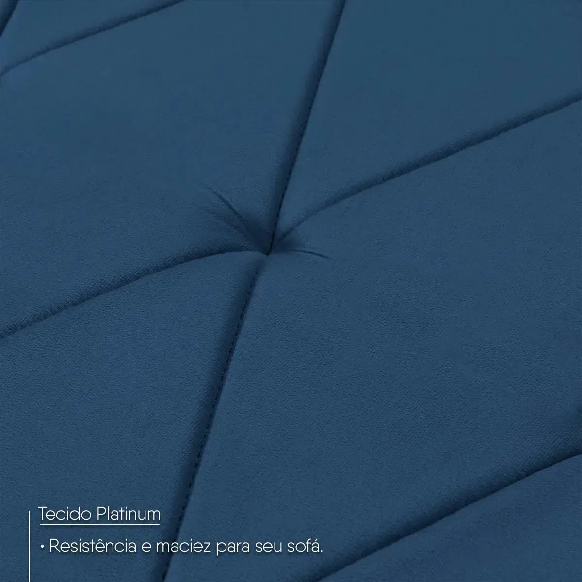 Sofá Retrátil Reclinável Europa 1,80m Suede Velut Azul Com Molas
