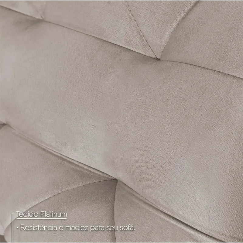 Sofá Retrátil Reclinável Europa 1,80m Suede Velut Tabaco Com Molas