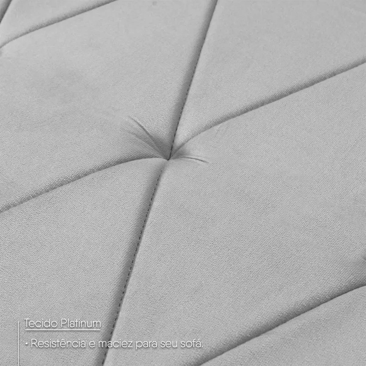 Sofá Retrátil Reclinável Europa 2,00m Suede Velut Cinza Com Molas