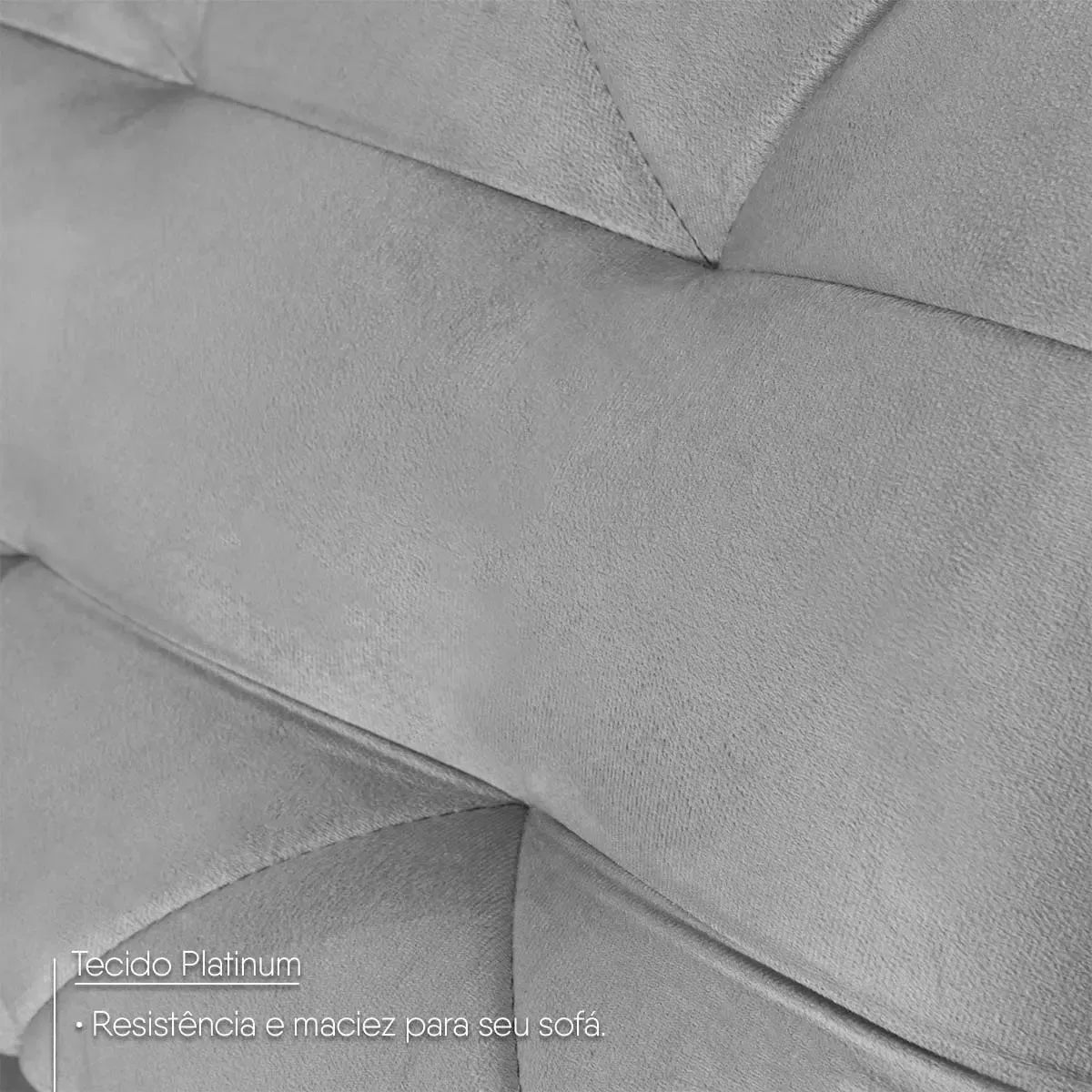 Sofá Retrátil Reclinável Europa 2,00m Suede Velut Cinza Com Molas