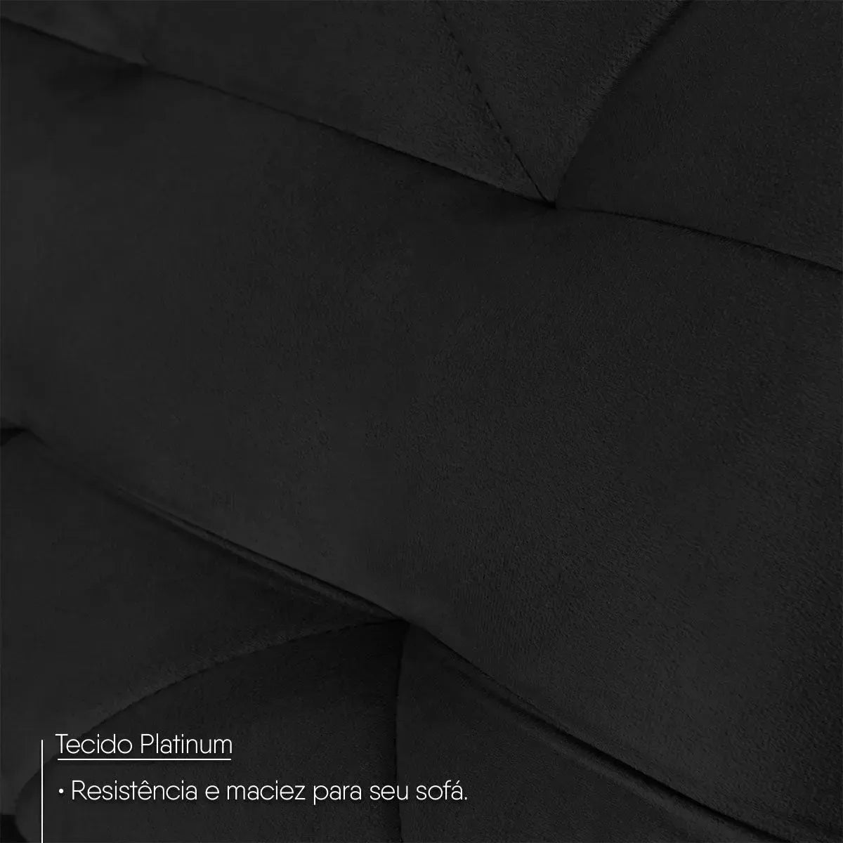 Sofá Retrátil Reclinável Europa 2,00m Suede Velut Preto Molas Espirais