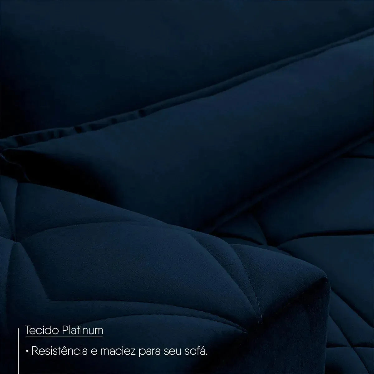 Sofá Retrátil Reclinável França 2,30m Suede Velut Azul Marinho Molas no Assento