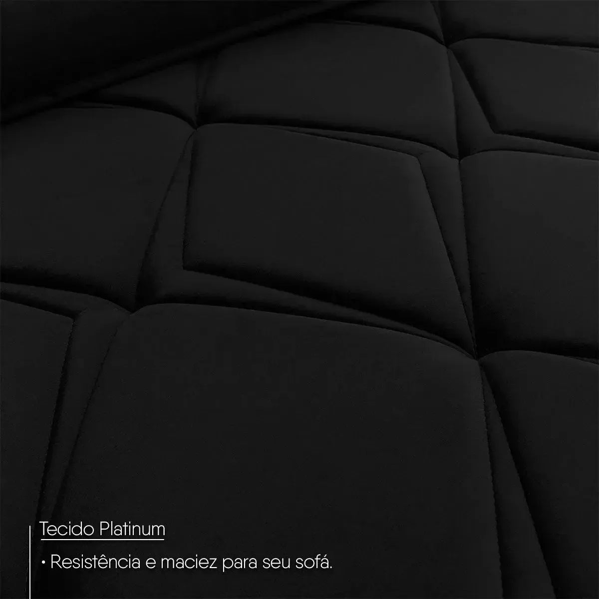 Sofá Retrátil Reclinável França 2,30m Suede Velut Preto Molas no Assento