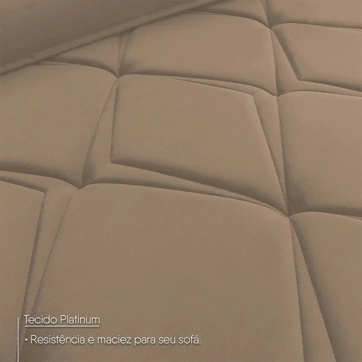 Sofá Retrátil Reclinável França 2,50m Suede Velut Bege Molas no Assento