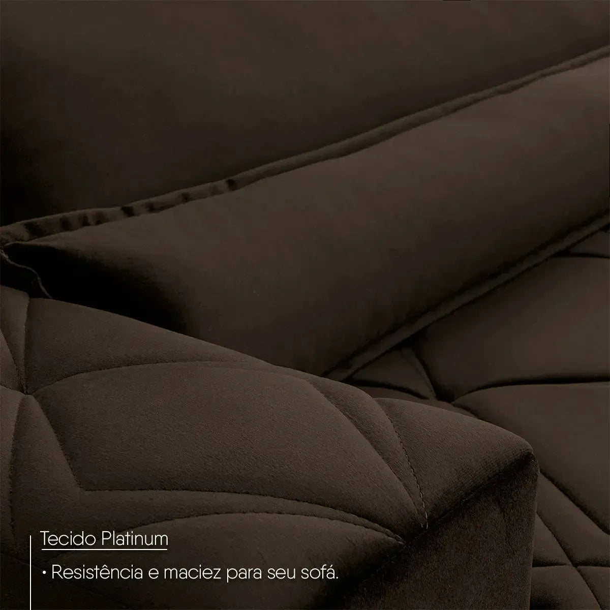 Sofá Retrátil Reclinável França 2,50m Suede Velut Marrom Molas no Assento