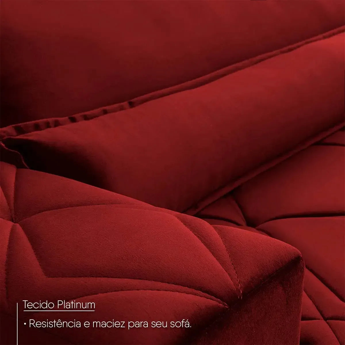 Sofá Retrátil Reclinável França 2,50m Suede Velut Vermelho Molas no Assento