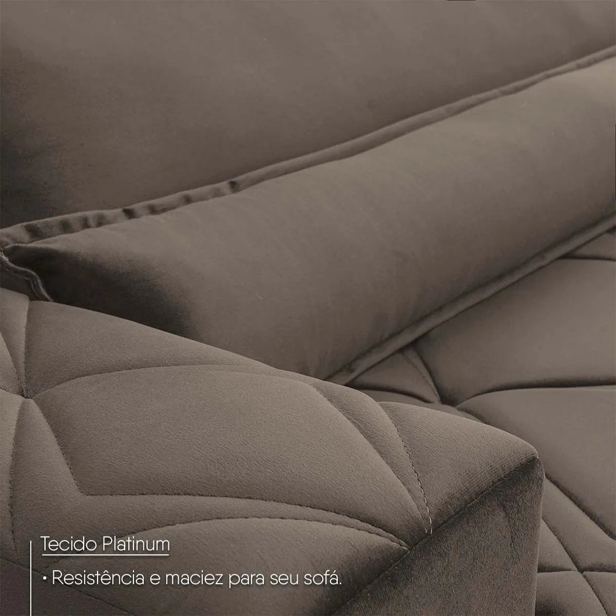 Sofá Retrátil Reclinável França 2,70m Suede Velut Tabaco Molas no Assento