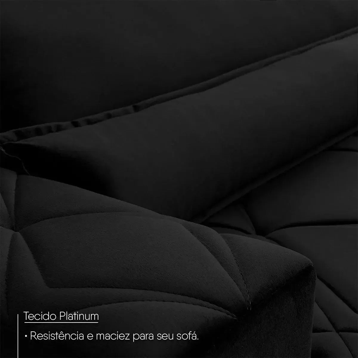 Sofá Retrátil Reclinável França 3,00m Suede Velut Preto Molas no Assento