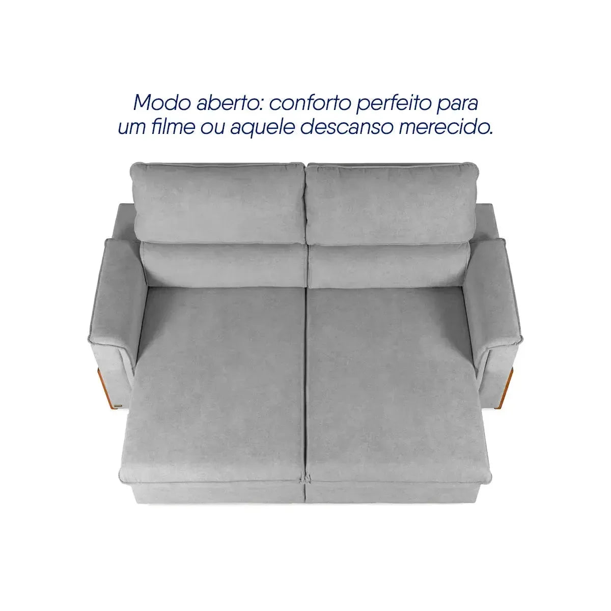 Sofá Retrátil Reclinável Linea 2,30m Cinza Duplo Molejo