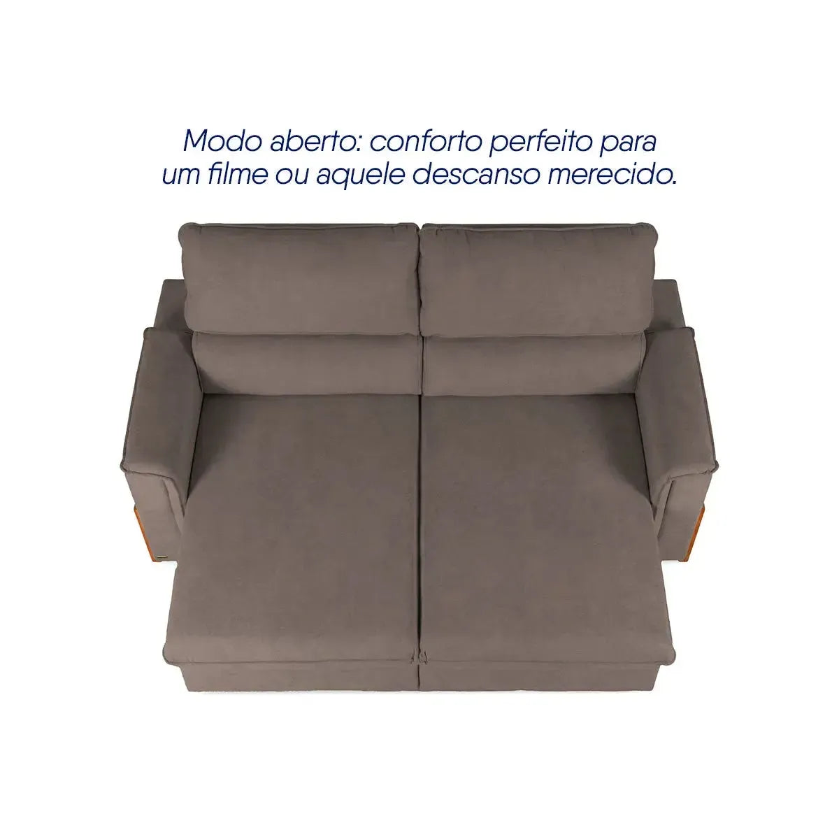 Sofá Retrátil Reclinável Linea 2,70m Marrom Duplo Molejo
