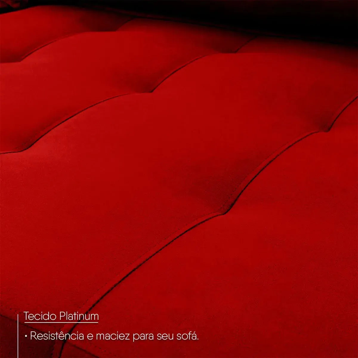 Sofá retrátil reclinável Montebello vermelho em suede velut com molas no assento e encosto capitonê.