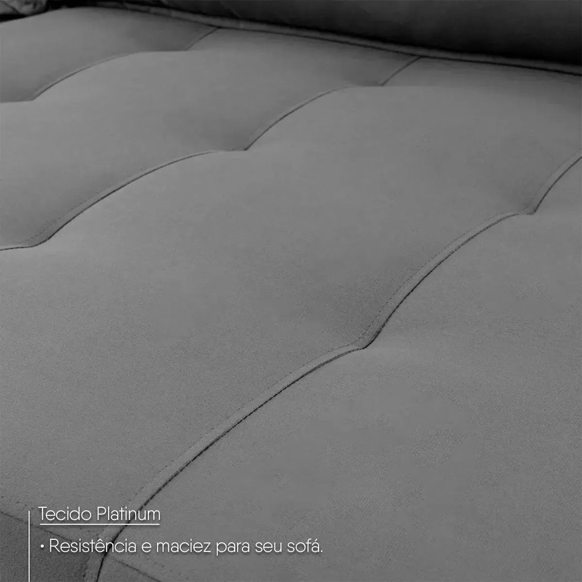 Sofá Montebello retrátil reclinável 2,50m em suede velut cinza com molas no assento.