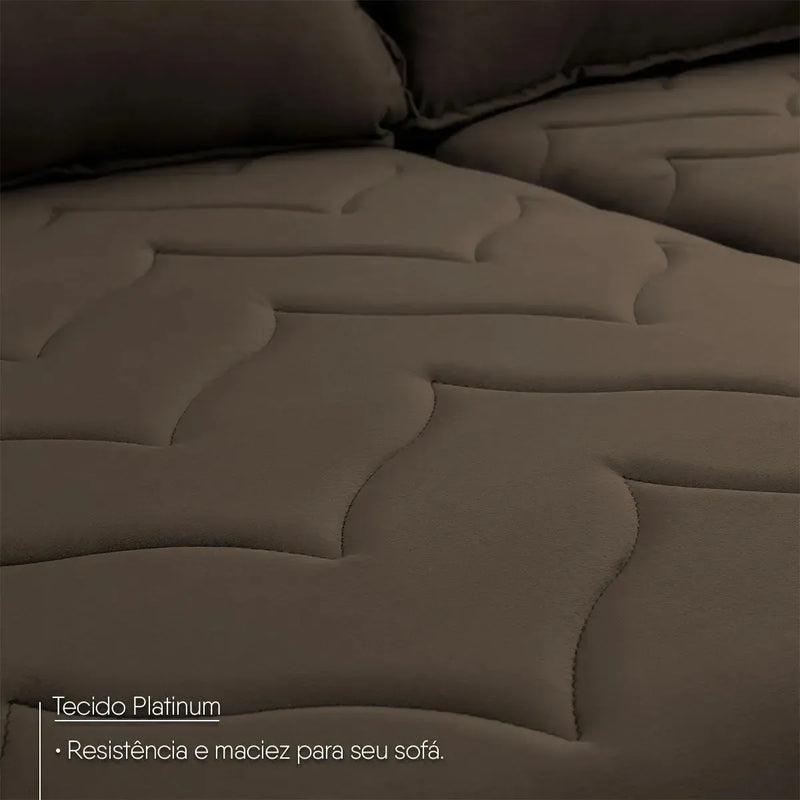 Sofá Retrátil Reclinável Paris 1,50m Suede Velut Marrom Claro Molas no Assento
