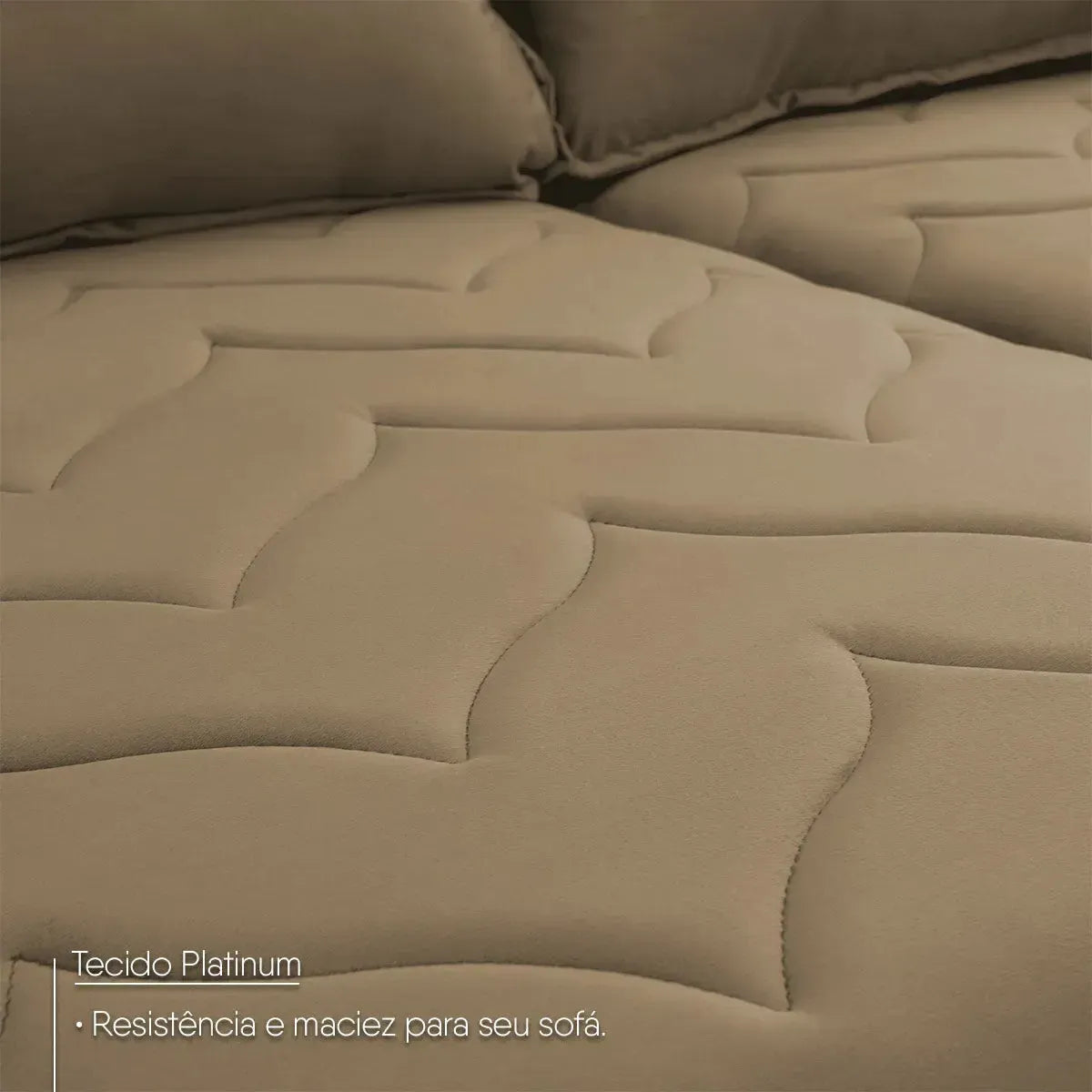 Sofá Retrátil Reclinável Paris 2,00m Suede Velut Bege Molas no Assento