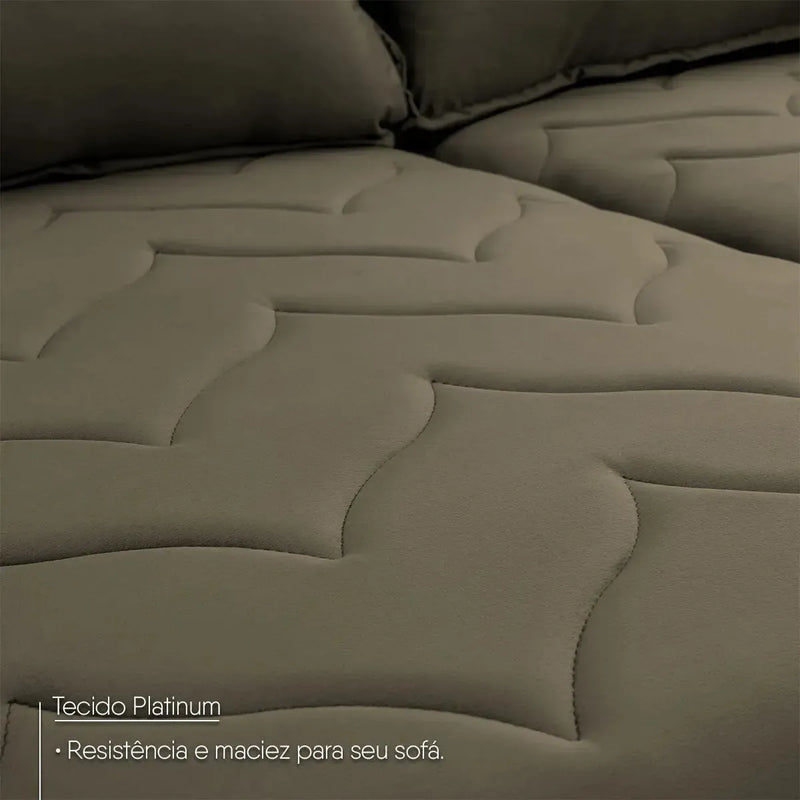 Sofá Retrátil Reclinável Paris 2,00m Suede Velut Tabaco Molas no Assento