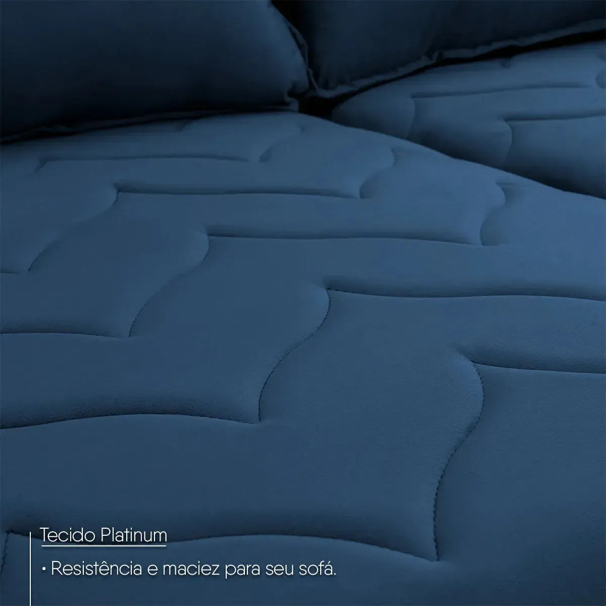 Sofá Retrátil Reclinável Paris 2,30m Suede Velut Azul Molas Ensacadas