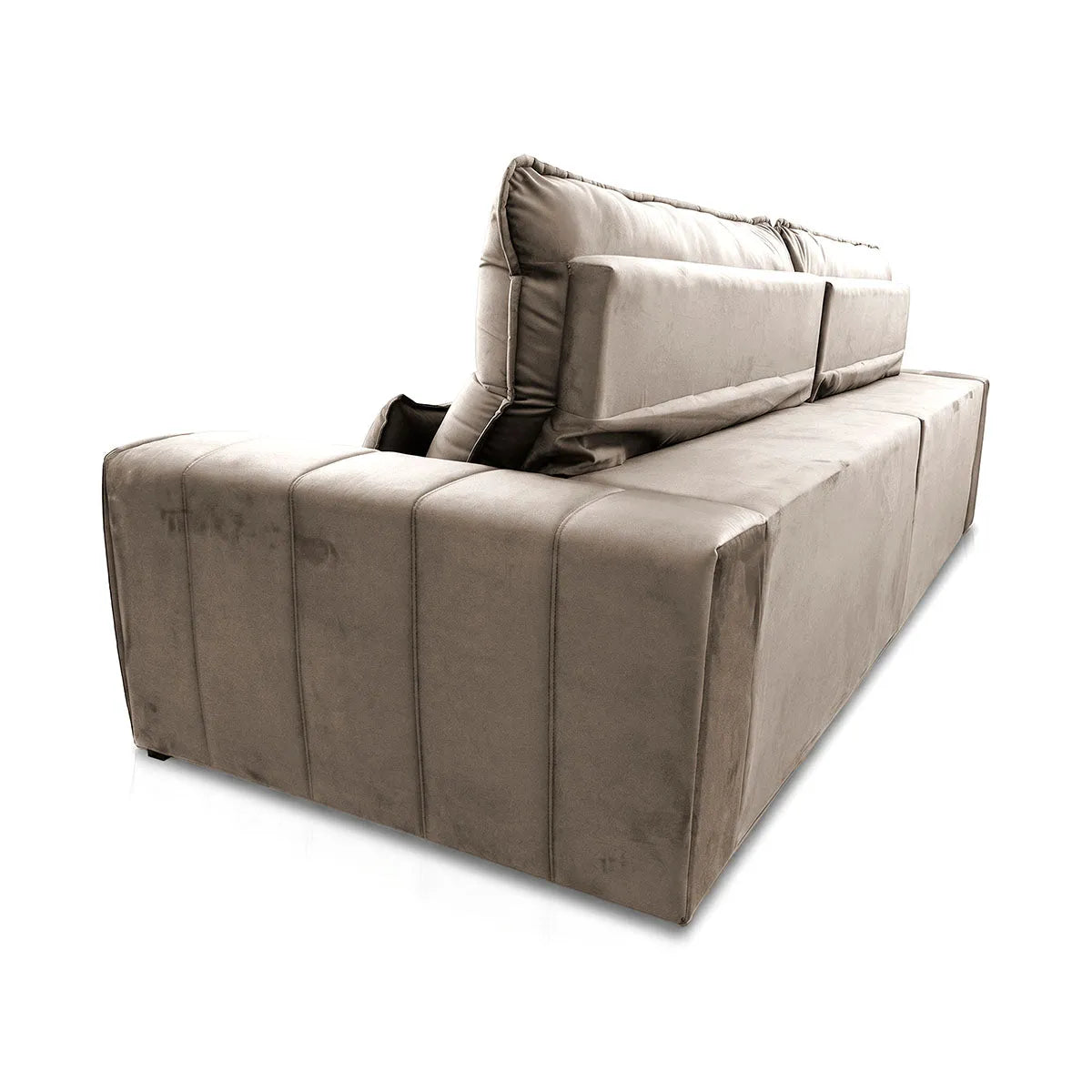 Sofá Retrátil Reclinável Patagônia 2,50m Suede Velut Tabaco Molas no Assento