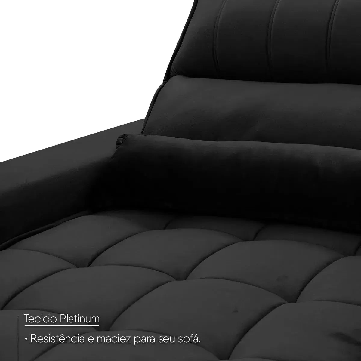 Sofá Retrátil Reclinável Supremo 2,10m Suede Velut Preto Molas no Assento