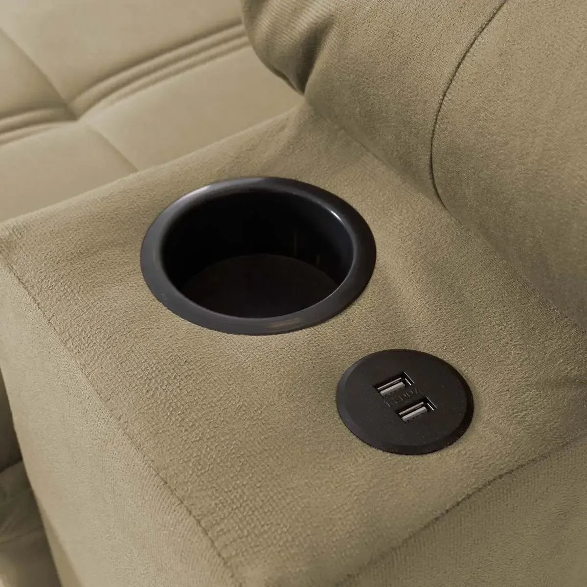 Sofá Retrátil Reclinável Verona USB e Porta Copo 2,30m Bege