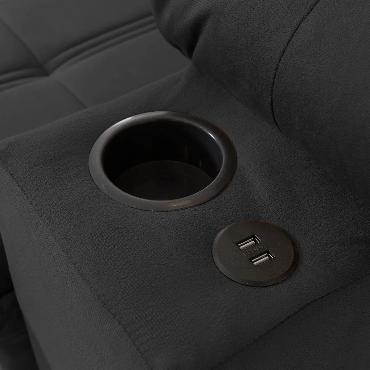 Sofá Retrátil Reclinável Verona USB e Porta Copo 2,30m Tabaco