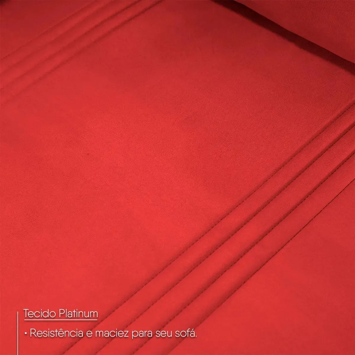Sofá Retrátil Tesla 2,20m USB e Porta Copo Suede Vermelho