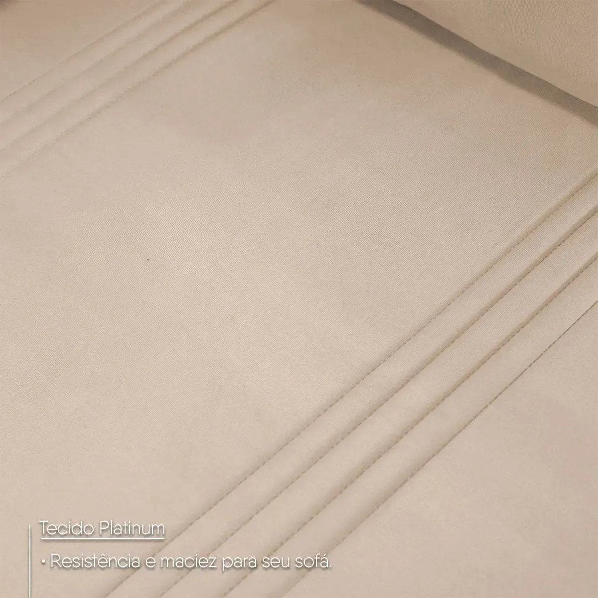 Sofá Retrátil Tesla 2,80m USB e Porta Copo Suede Bege