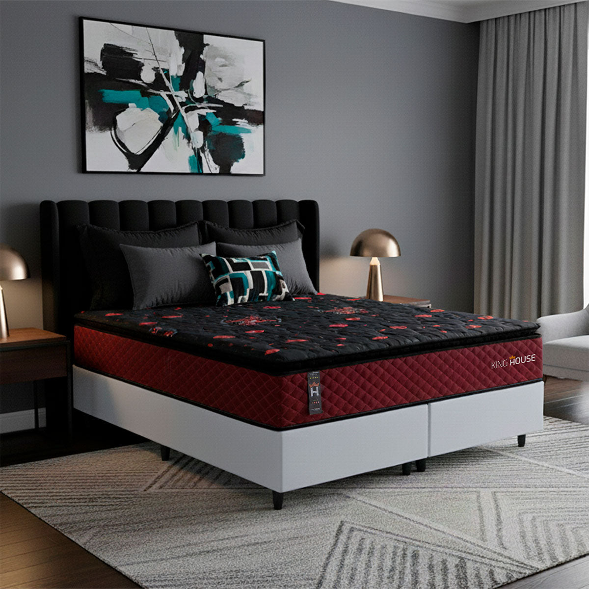 Cama Box Toronto Molas Ensacadas King 193x203 Branco Espuma D26 Suporta 120 Kg Por Pessoa