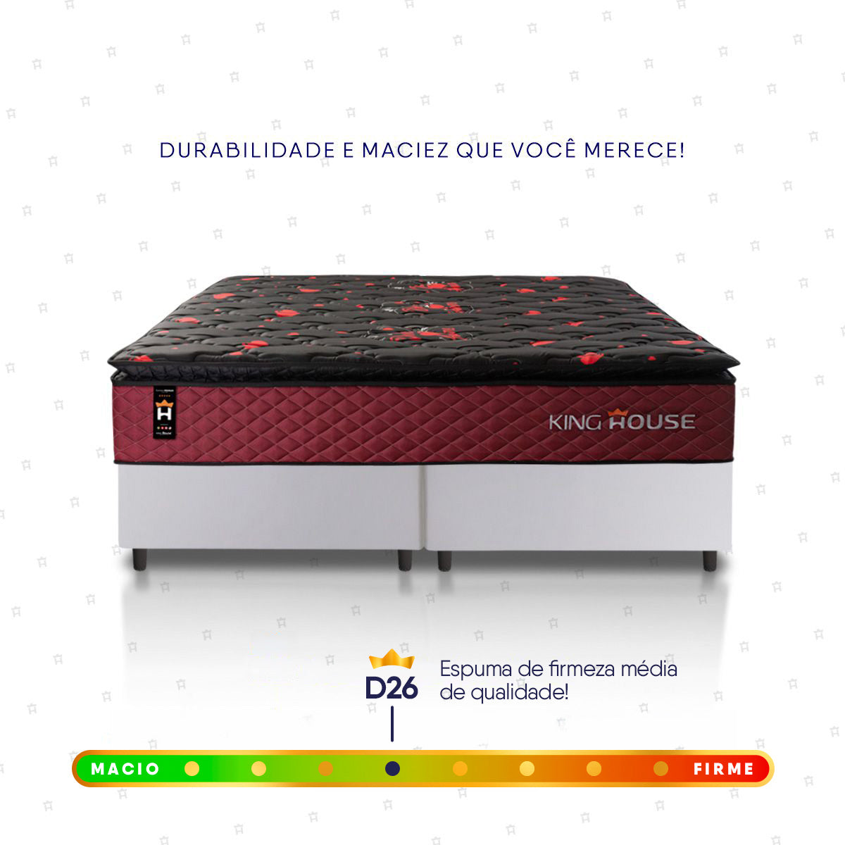 Cama Box Toronto Molas Ensacadas King 193x203 Branco Espuma D26 Suporta 120 Kg Por Pessoa